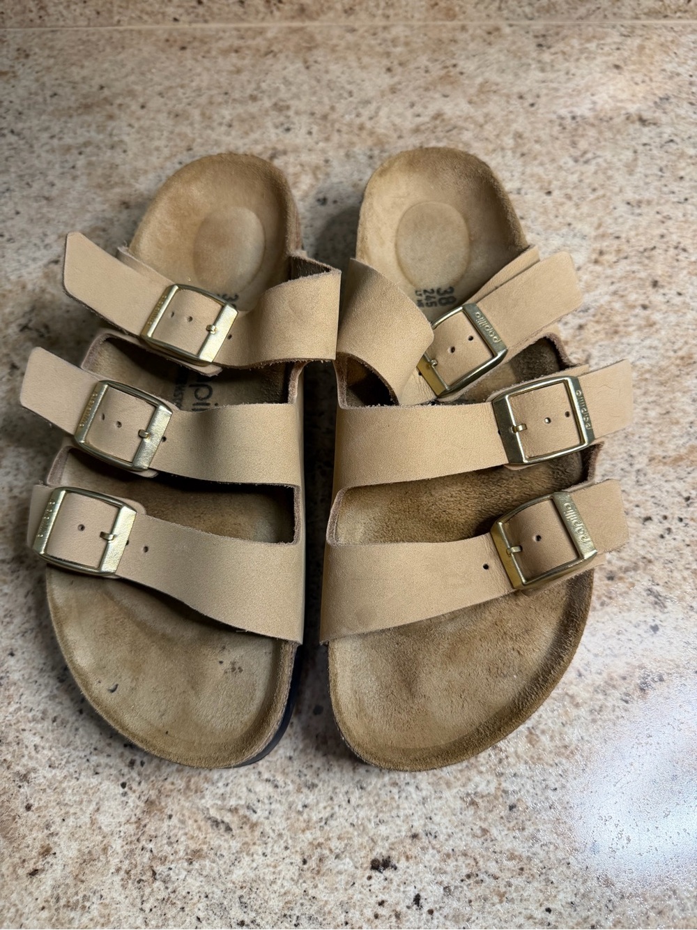 Birkenstock Papillo Florida Platform w/Triple-Strap Gold Buckles